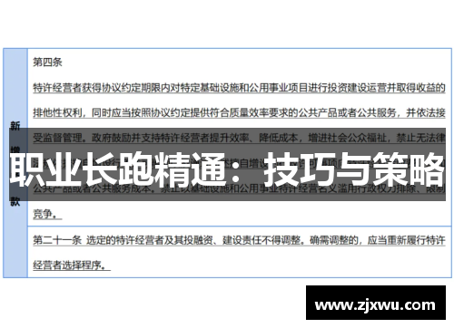 职业长跑精通：技巧与策略